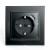 Розетка 1-местная c/з и с USB STEKKER, PST16-9011-03, 250В, 16А, с защитной шторкой, серия Эрна, черный, артикул STEKKER 39480