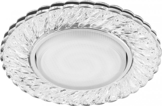 Светильник встраиваемый с белой LED подсветкой Feron CD4021 потолочный GX53 без лампы прозрачный, артикул FERON 41294 Светильник встраиваемый с белой LED подсветкой Feron CD4021 потолочный GX53 без лампы прозрачный, артикул FERON 41294