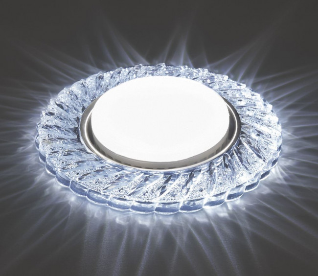 Светильник встраиваемый с белой LED подсветкой Feron CD4021 потолочный GX53 без лампы прозрачный, артикул FERON 41294 Светильник встраиваемый с белой LED подсветкой Feron CD4021 потолочный GX53 без лампы прозрачный, артикул FERON 41294