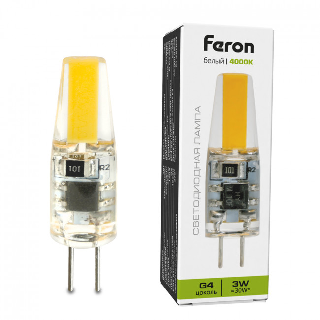 Лампа светодиодная Feron LB-423 G4 3W 230V 4000K, артикул FERON 51168
