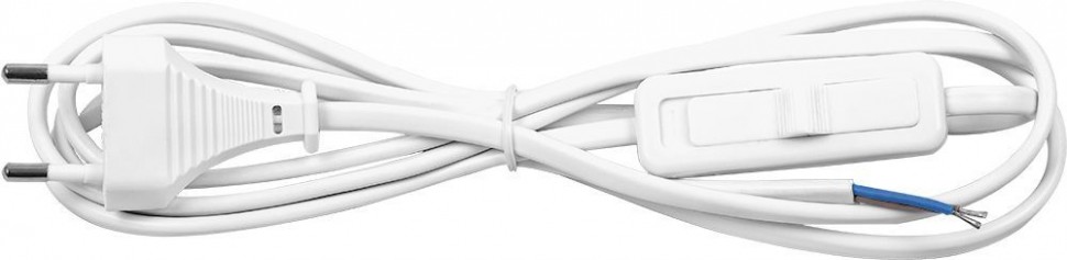 Сетевой шнур с выключателем, 230V 1.9м белый, KF-HK-1 23048 