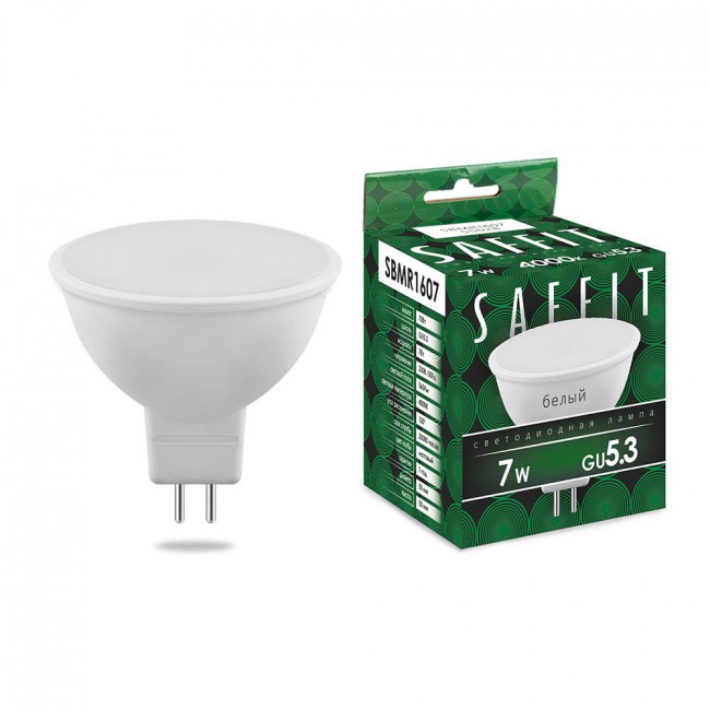 Лампа светодиодная SAFFIT SBMR1607 MR16 GU5.3 7W 230V 4000K, артикул SAFFIT 55028