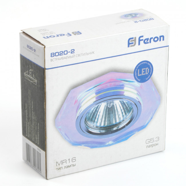 Светильник встраиваемый Feron DL8020-2 потолочный MR16 G5.3 мультиколор-перламутр, артикул FERON 19702 Светильник встраиваемый Feron DL8020-2 потолочный MR16 G5.3 мультиколор-перламутр, артикул FERON 19702