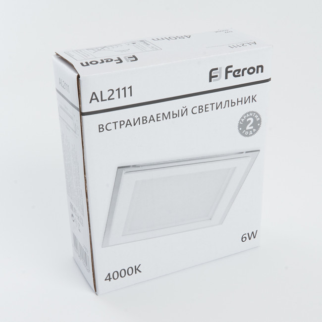 Светодиодный светильник Feron AL2111 встраиваемый 6W 4000K белый, артикул FERON 27853
