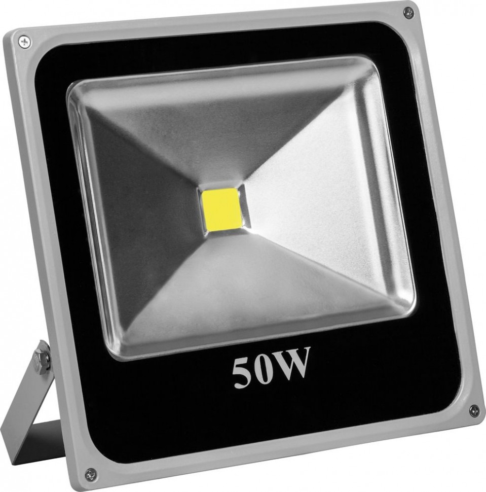 Прожектор квадратный, 1LED/50W- желтый 230V серый (IP65) 290*290*70mm, LL-275