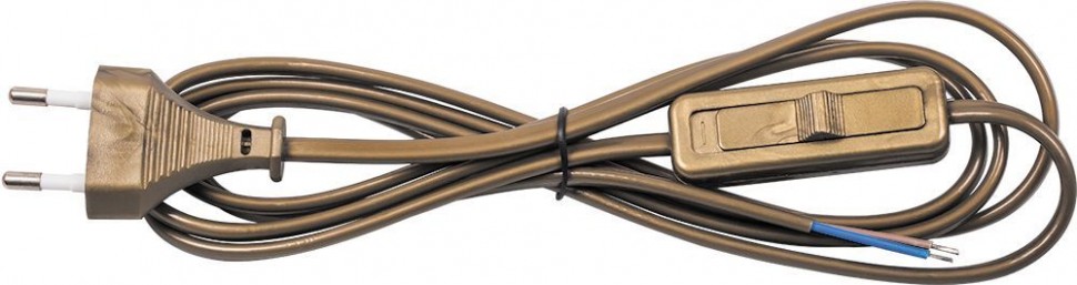 Сетевой шнур с выключателем, 230V 1.9м золото, KF-HK-1 23051 