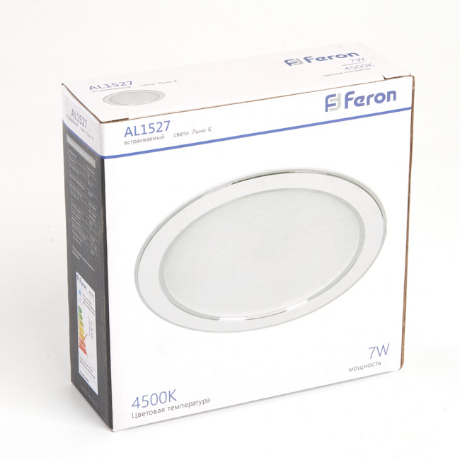 Светодиодный светильник Feron AL1527 встраиваемый 7W 4500K белый, артикул FERON 41195
