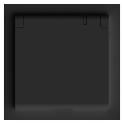 Розетка 1-местная б/з (механизм) STEKKER RST16-5113-05 250V 10А с крышкой и защитной шторкой серия Эмили, черный уголь soft touch