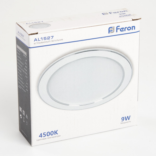 Светодиодный светильник Feron AL1527 встраиваемый 9W 4500K белый, артикул FERON 41196 Светодиодный светильник Feron AL1527 встраиваемый 9W 4500K белый, артикул FERON 41196