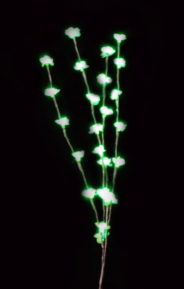 Ветка декоративная светодиодная 220-240V  24 LED (зеленый)  IP20, 80 см, LD207B