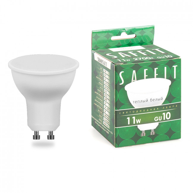 Лампа светодиодная SAFFIT SBMR1611 MR16 GU10 11W 230V 2700K, артикул SAFFIT 55154 Лампа светодиодная SAFFIT SBMR1611 MR16 GU10 11W 230V 2700K, артикул SAFFIT 55154