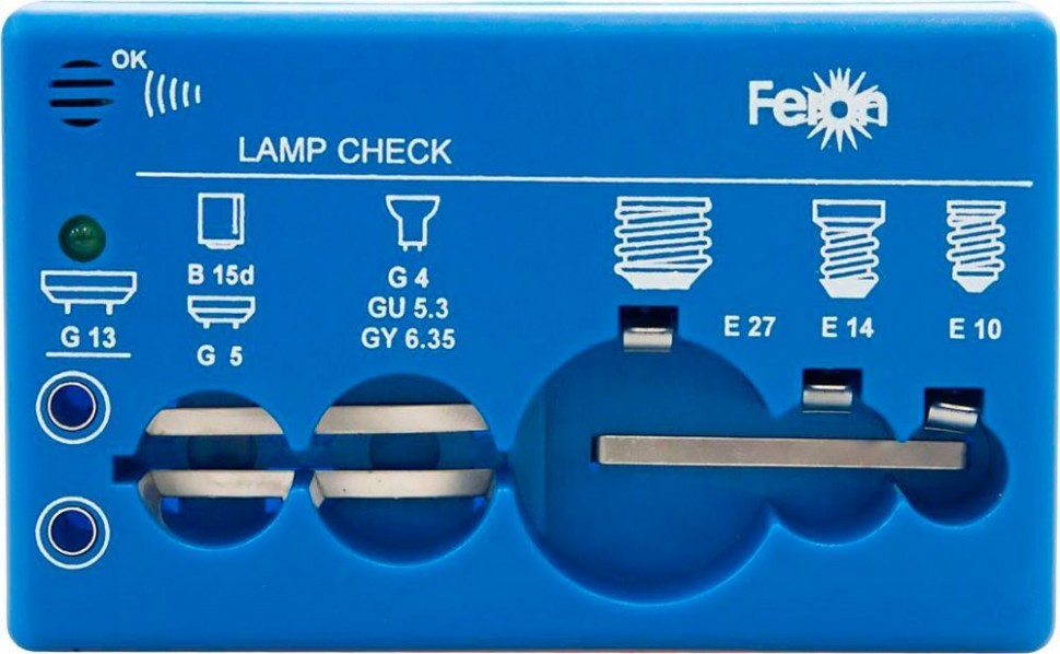 Детектор для проверки ламп, 6F22/9V, синий, LC10 22026 