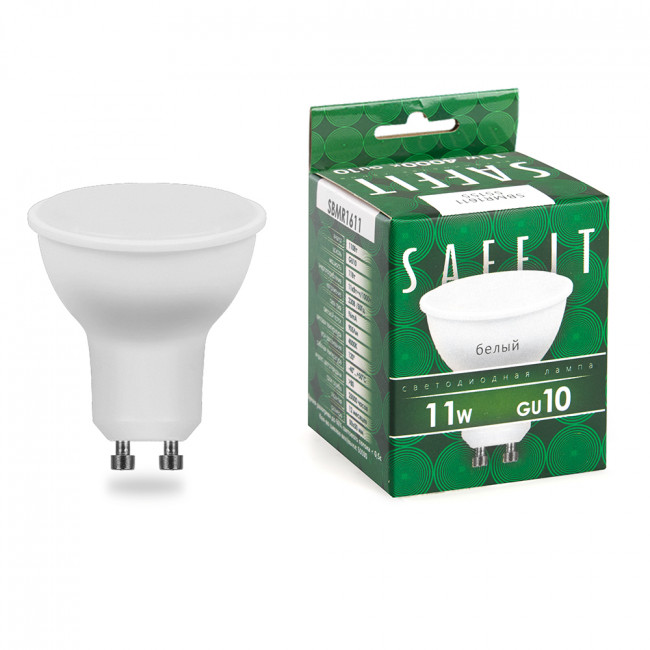 Лампа светодиодная SAFFIT SBMR1611 MR16 GU10 11W 230V 4000K, артикул SAFFIT 55155