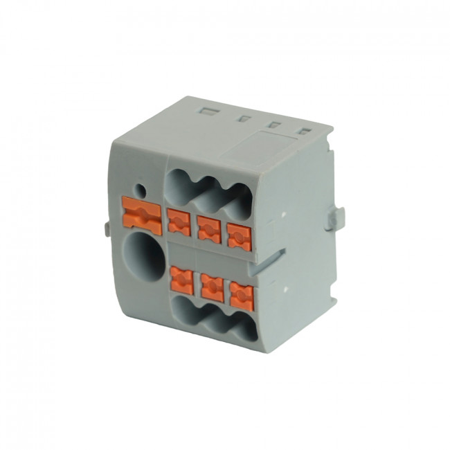 LD580 PTFIX 6-06/25 Зажим блочный PT распред. на 6 точ,сеч 2,5 мм2,690V,41А, интегр.1 точка,серый, артикул STEKKER 49747