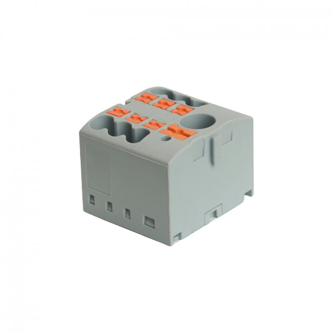 LD580 PTFIX 6-06/25 Зажим блочный PT распред. на 6 точ,сеч 2,5 мм2,690V,41А, интегр.1 точка,серый, артикул STEKKER 49747