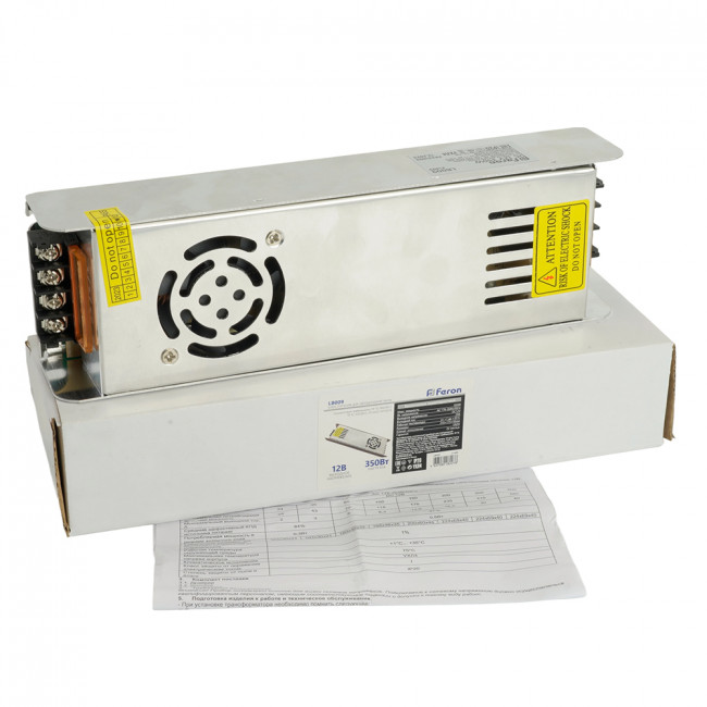 Трансформатор электронный для светодиодной ленты 350W 12V (драйвер), LB009 FERON, артикул FERON 21499