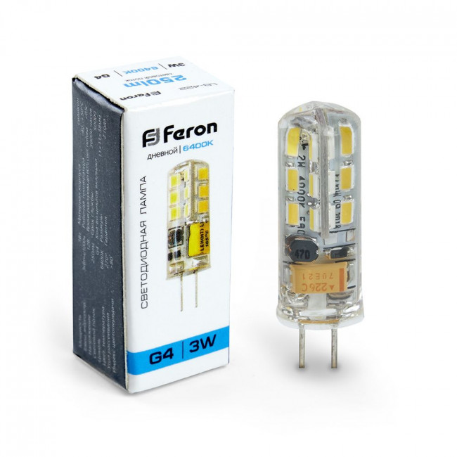 Лампа светодиодная Feron LB-422 G4 3W 12V  6400K, артикул FERON 25533