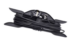 Удлинитель-шнур на рамке Stekker HM02-01-10 10м, 1 гнездо c/з 3х0,75, черный, серия Home