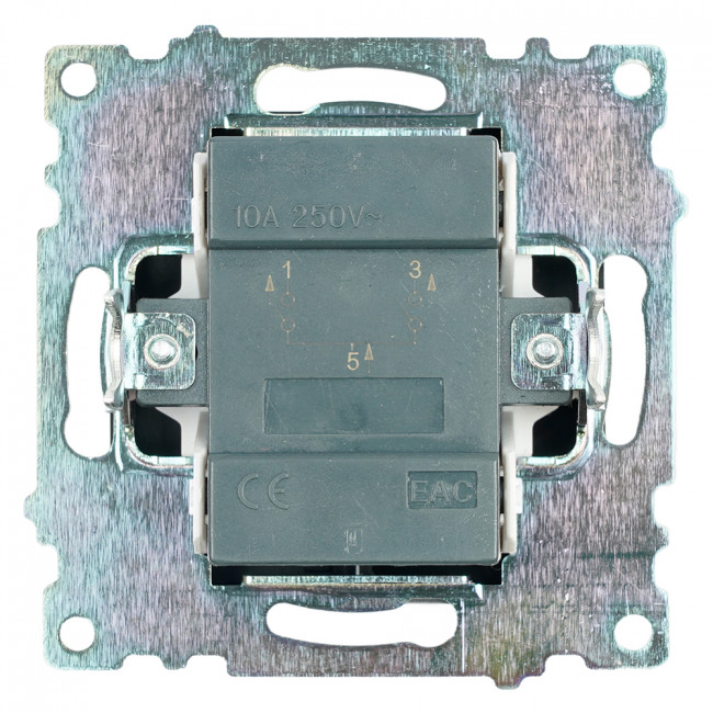 Выключатель 2-клавишный (механизм), STEKKER GLS10-7104-05, 250V, 10А, серия Катрин, черный, артикул STEKKER 39606