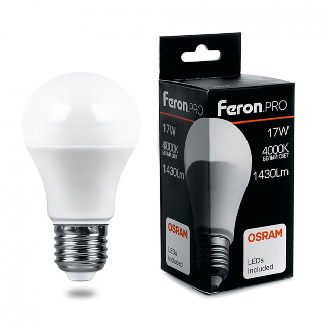 Лампа светодиодная Feron.PRO LB-1017 Шар E27 17W 175-265V 4000K, артикул FERON 38039