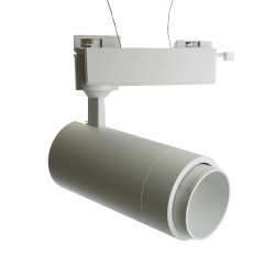 Трековый светодиодный светильник Feron AL137 20W угол освещения 15-60 градусов, на однофазный шинопровод, дневной свет (4000К), белый