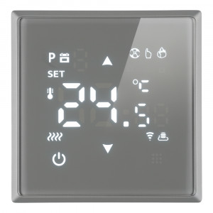 Терморегулятор Wi-Fi (механизм), STEKKER, 250В, 3500Вт, серия Эмили, RSW00-5119-10, платиново-серый, soft touch Терморегулятор Wi-Fi (механизм), STEKKER, 250В, 3500Вт, серия Эмили, RSW00-5119-10, платиново-серый, soft touch
