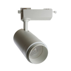 Трековый светодиодный светильник Feron AL137 30W угол освещения 15-60 градусов, на однофазный шинопровод, дневной свет (4000К), белый