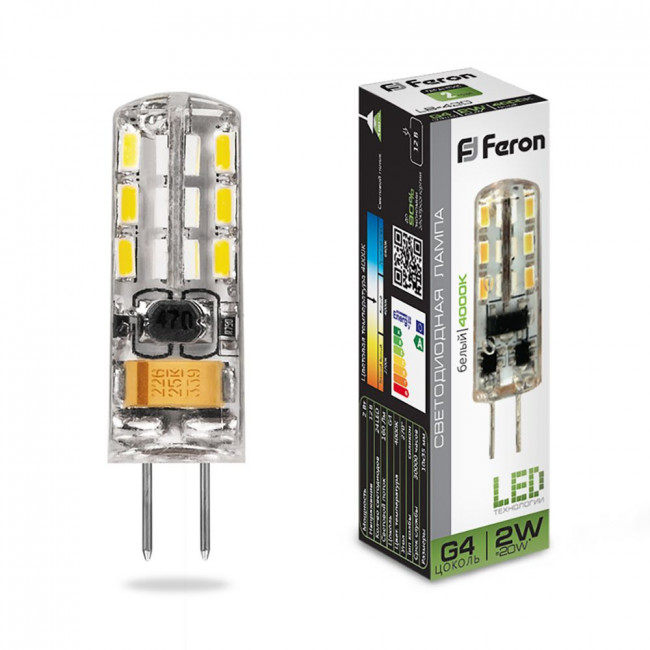 Лампа светодиодная Feron LB-420 G4 2W 12V  4000K, артикул FERON 25448