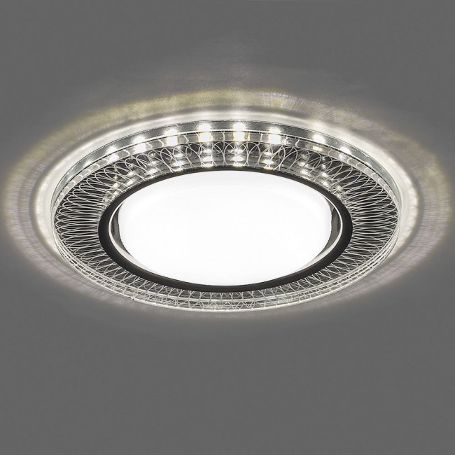 Светильник встраиваемый с белой LED подсветкой Feron CD4038 потолочный GX53 без лампы, прозрачный, хром, артикул FERON 40505