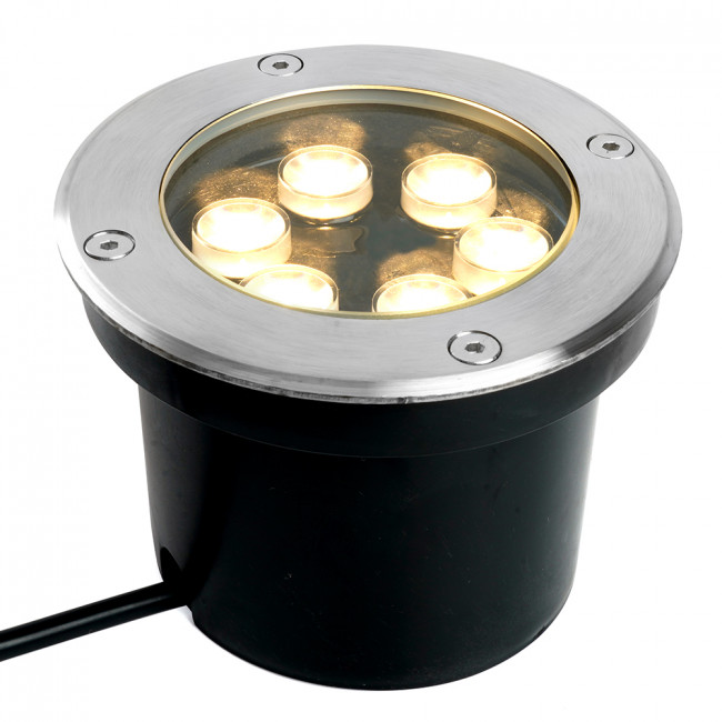 Светодиодный светильник тротуарный (грунтовый) Feron SP2802, 6W, AC/DC12-24V, низковольтный, 3000К, металлик, D120*H90mm, вн.диаметр: 90mm, IP67, артикул FERON 48453 Светодиодный светильник тротуарный (грунтовый) Feron SP2802, 6W, AC/DC12-24V, низковольтный, 3000К, металлик, D120*H90mm, вн.диаметр: 90mm, IP67, артикул FERON 48453
