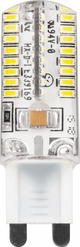Лампа светодиодная, 64LEDs(4W) 230V G9 2700K, LB-421