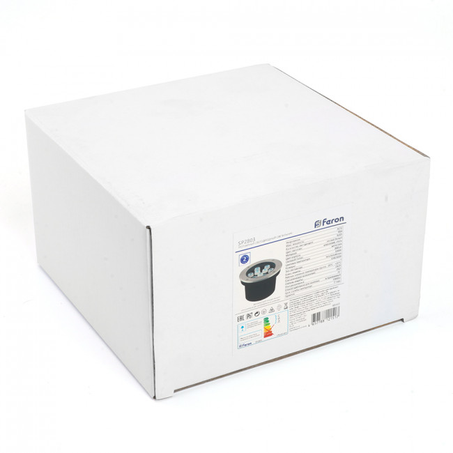 Светодиодный светильник тротуарный (грунтовый) Feron SP2803,10W, AC/DC12V, низковольтный, 4000К, металлик, D160*H90mm, вн.диаметр: 110mm, IP67, артикул FERON 48347