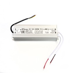 Трансформатор электронный Feron LB007 DC12V 200W IP67 для светодиодной ленты