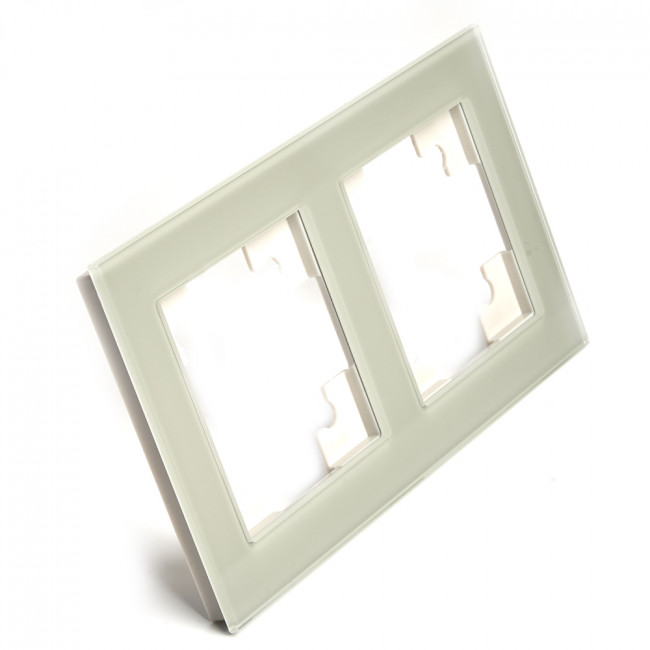 Рамка 2-местная, стекло, STEKKER GFR00-7002-07, серия Катрин, дымчатый, артикул STEKKER 49033