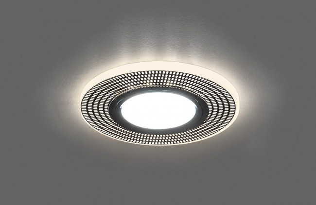 Светильник встраиваемый с белой LED подсветкой Feron CD956 потолочный MR16 G5.3 белый матовый, хром, артикул FERON 32567
