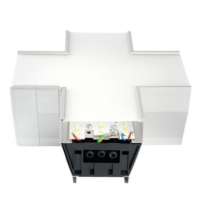 Светильник коннектор Feron AL4036X 6W 660Lm 3000К-4000К-6400K, X-образный, с ручным переключением режимов, серебро, 160*160*70мм возмож. соедин. в линию,серия RetailRay, артикул FERON 51874