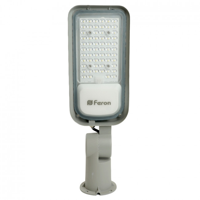Светодиодный уличный консольный светильник Feron SP3060 50W 6400K 100-265V/50Hz, серый, артикул FERON 48762