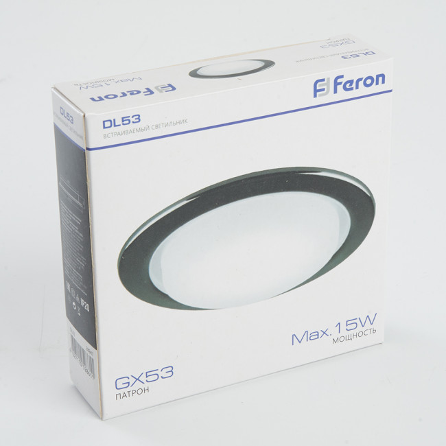 Светильник встраиваемый Feron DL53 потолочный GX53 черный хром, артикул FERON 28947