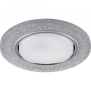 Светильник встраиваемый с белой LED подсветкой Feron CD4041 потолочный GX53 без лампы, серебро,  хром