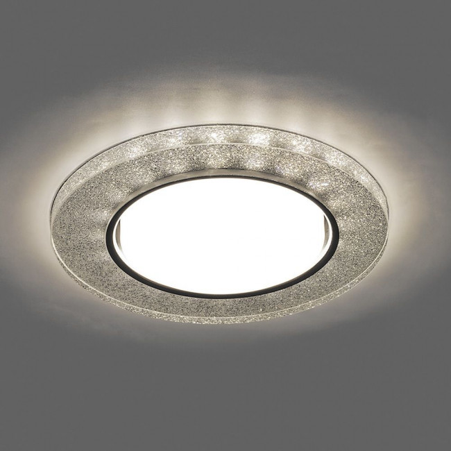 Светильник встраиваемый с белой LED подсветкой Feron CD4041 потолочный GX53 без лампы, серебро,  хром, артикул FERON 40518