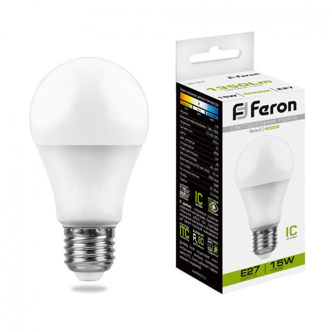 Лампа светодиодная Feron LB-94 Шар E27 15W 175-265V 4000K, артикул FERON 25629 Лампа светодиодная Feron LB-94 Шар E27 15W 175-265V 4000K, артикул FERON 25629