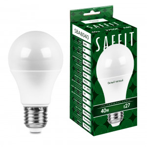 Лампа светодиодная SAFFIT SBA8040 Шар E27 40W 230V 2700K Лампа светодиодная SAFFIT SBA8040 Шар E27 40W 230V 2700K