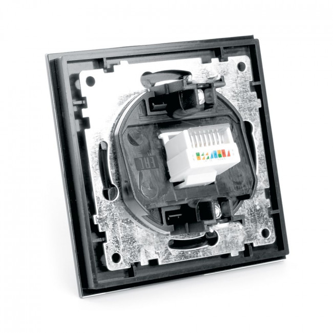Розетка компьютерная 1-местная RJ-45,STEKKER, GLS00-7007-05, серия Катрин, черный, артикул STEKKER 39510