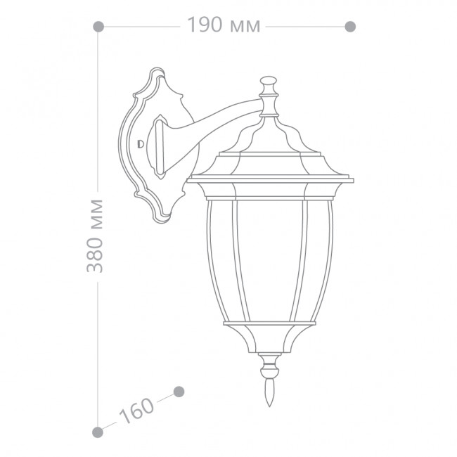 Светильник садово-парковый Feron PL6302 шестигранный на стену вниз 60W 230V E27, черное золото, артикул FERON 11898 Светильник садово-парковый Feron PL6302 шестигранный на стену вниз 60W 230V E27, черное золото, артикул FERON 11898