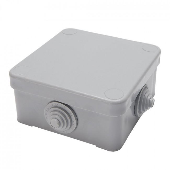 Коробка разветвительная STEKKER EBX10-34-44 250/380В, 75*75*44мм, 10А, 4 ввода, IP53, светло-серая (КЭМ 3-10-4 (П)), артикул STEKKER 39251
