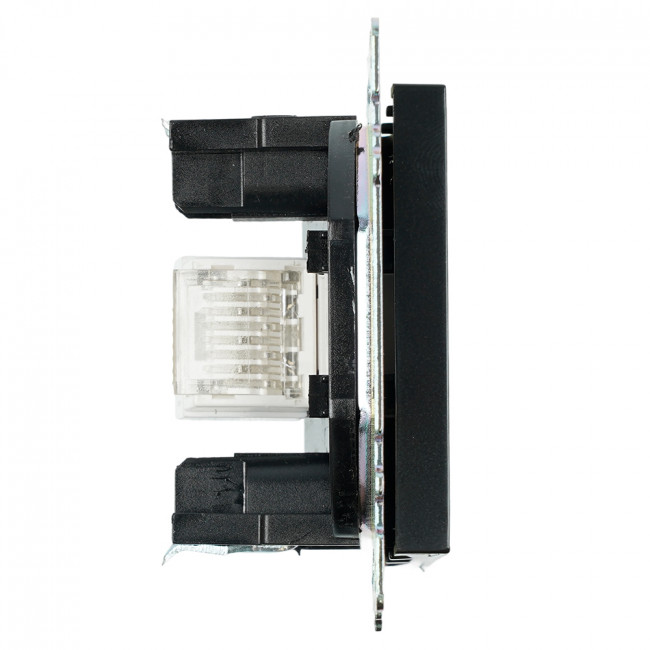 Розетка компьютерная 1-местная RJ-45 (механизм), STEKKER GLS00-7107-05, серия Катрин, черный, артикул STEKKER 39613
