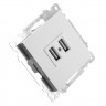 Розетка USB 2-местная (механизм) STEKKER GLS10-7115-01 250V 2,1А серия Катрин, белый 39686 