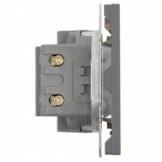 Розетка 2-местная USB + Type C (механизм), STEKKER, 250В, 20W, серия Эмили, RST10-5115-10, платиново-серый, soft touch, артикул STEKKER 49957