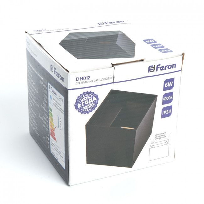Светильник уличный светодиодный Feron DH012, 2*3W, 450Lm, 4000K, черный, артикул FERON 11870