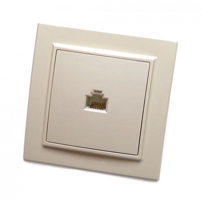 Розетка компьютерная 1-местная, STEKKER, PST00-9007-02, RJ-45, серия Эрна, слоновая кость, артикул STEKKER 39233